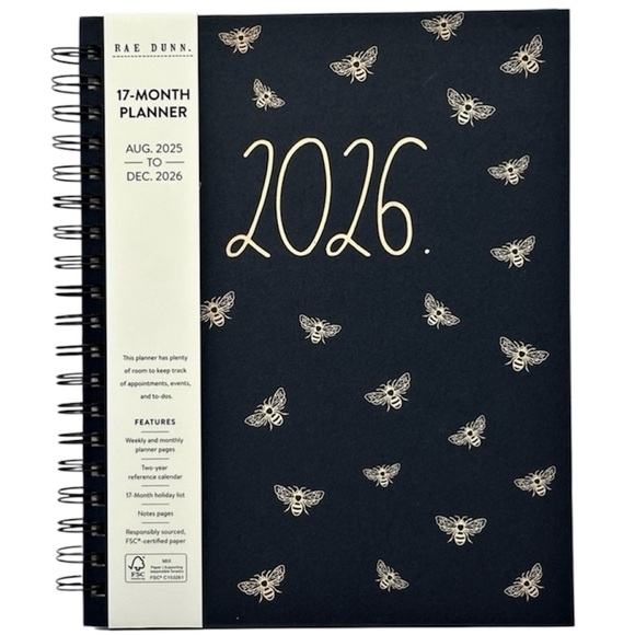 Rae Dunn Other - 🆕 Rae Dunn BEE  2026 17 Month Planner Large